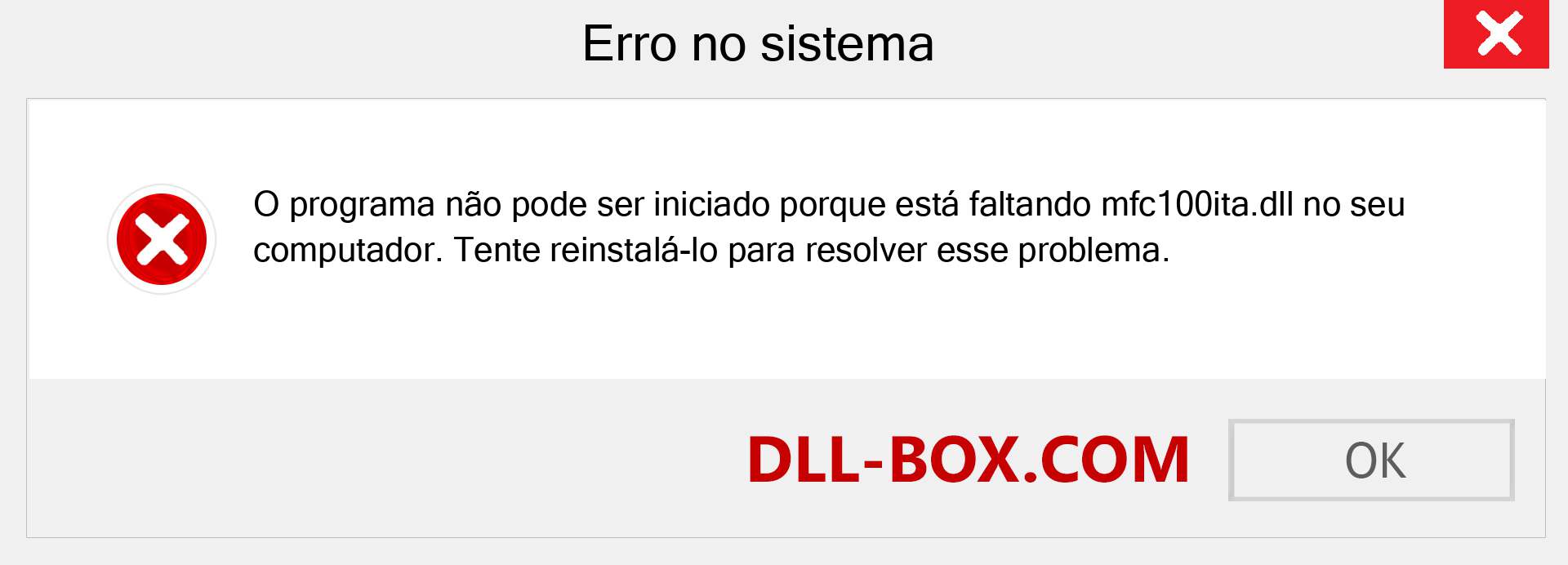 Arquivo mfc100ita.dll ausente ?. Download para Windows 7, 8, 10 - Correção de erro ausente mfc100ita dll no Windows, fotos, imagens